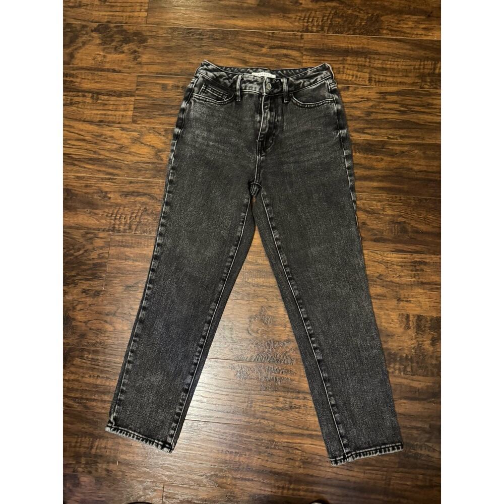 Pacsun Jeans Womens 24 S Dark Black Denim Pants Mom Cotton Tapered Casual